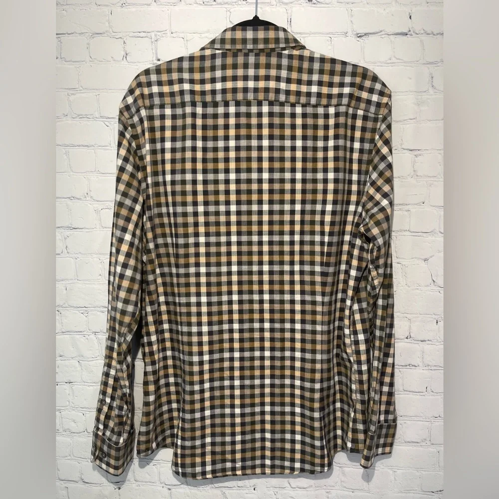 Banana Republic slim fit size large black/tan/green